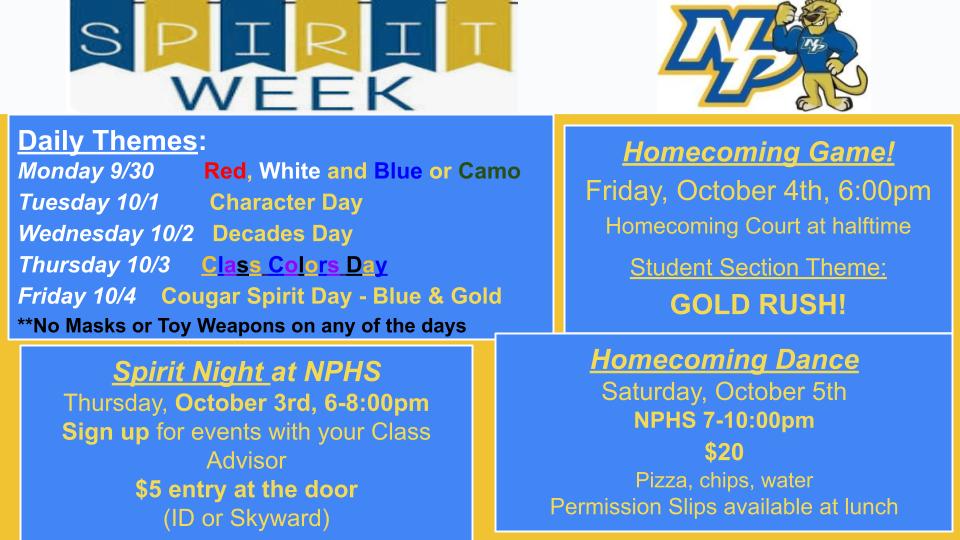 Spirit Week 2024 Events Announced!