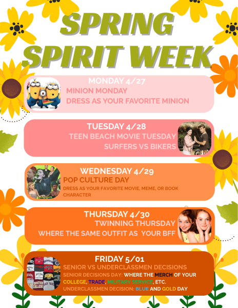 Spring Spirit Week Begins Today!